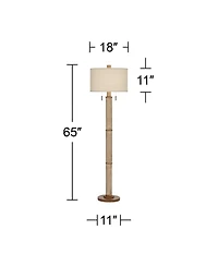 Barnes and Ivy Santiago 65" Tall Modern Country Floor Lamp with Pull Chain