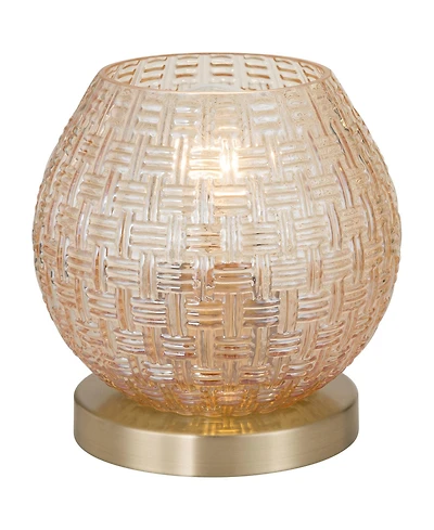 360 Lighting Pia 7 1/2" High Amber Weave Glass Globe Accent Lamp