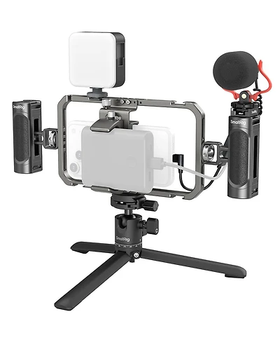 SmallRig 3384D All-in-One Video Kit for Smartphone Creators with Audio and Lighting System