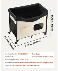 Inolait Elevated Lounge Foldable Bunk Pet Bed With Wheels