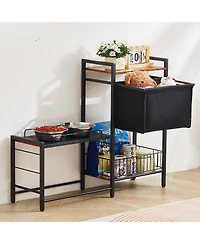 Inolait Pet Feeding Station With Storage Elevated Dog Bowls Feeder and Toy Organizer