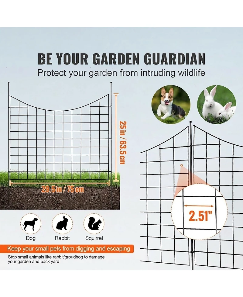 Inolait Metal Animal Barrier Fence for Outdoor Patio and Dog Containment