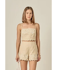 English Factory Women's Wavy Embroidered Bandeau Top