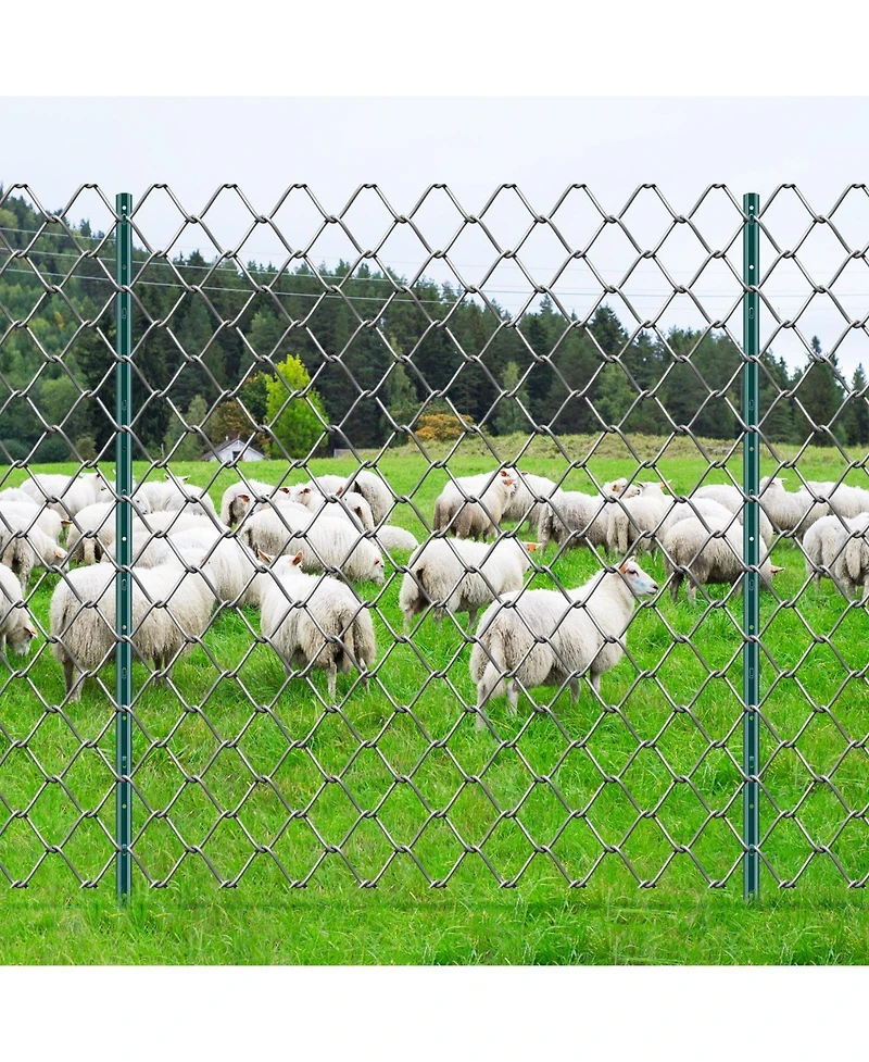 Sugift Fence Post, 10 Pack, U-Channel Heavy Duty Steel, for Garden and Lawn Use