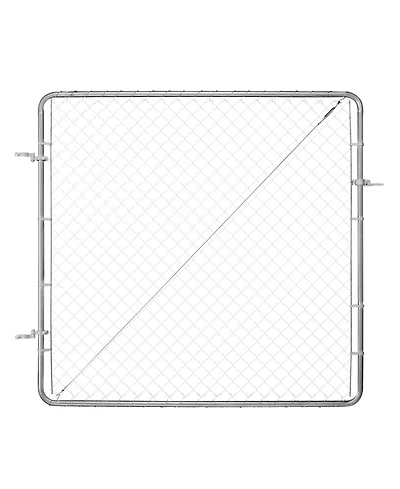 Sugift Chain Link Fence Gate, Adjustable Panel, Openings, Galvanized