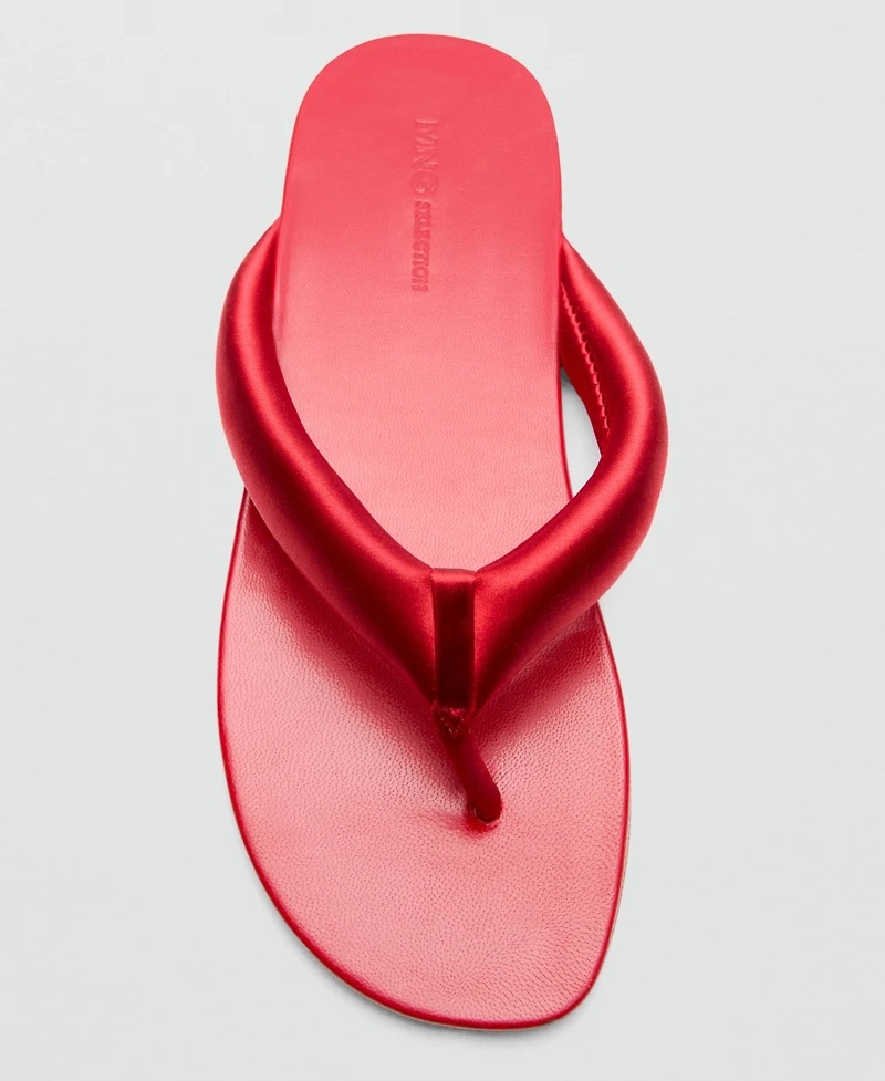 Selection Mango Women's Padded Leather Strap Sandals