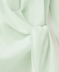 Selection Mango Women's Ramie Double-Breasted Shirt