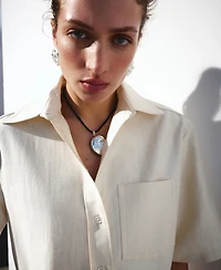 Selection Mango Women's Bow Detail Short-Sleeved Shirt