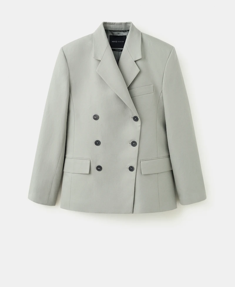 Selection Mango Women's Flap Pockets Straight Suit Blazer