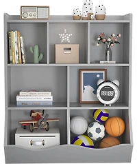 gaomon Set of 2 Three-Tier Kids Bookshelves, Toy Storage Cabinet with Cubby Shelves for Bedroom, Classroom, Playroom, Nursery