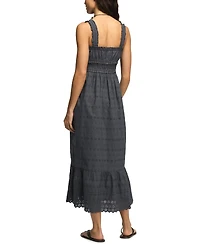 Lucky Brand Women's Smocked Waist Square Neck Midi Dress