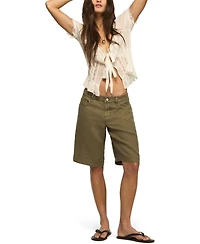 Lucky Brand Women's Relaxed Fit Baggy Linen Denim Shorts