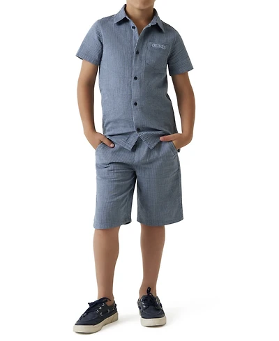 Guess Boys' 8-16 Seersucker Chino Shorts