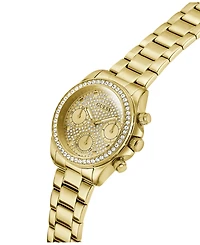 Guess Women's Glitz Gold-Tone Stainless Steel Multi-Function Watch, 36mm