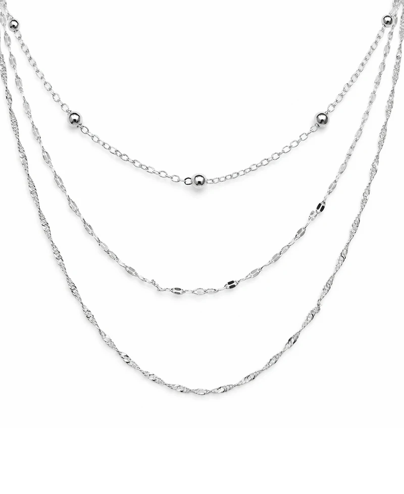 And Now This Silver Plated Multi-Chain 18" Layered Statement Necklace