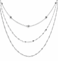 And Now This Silver Plated Multi-Chain 18" Layered Statement Necklace