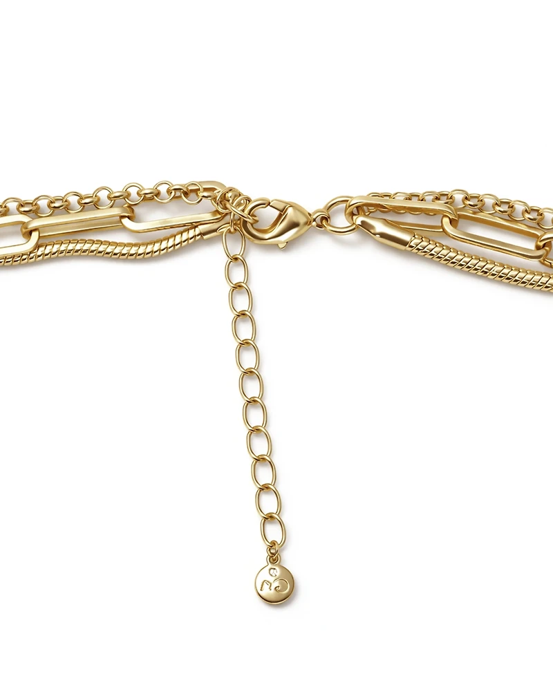 And Now This Triple Row 16" Chain Necklace Silver Plate or Gold
