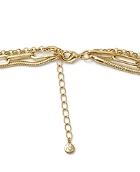 And Now This Triple Row 16" Chain Necklace Silver Plate or Gold