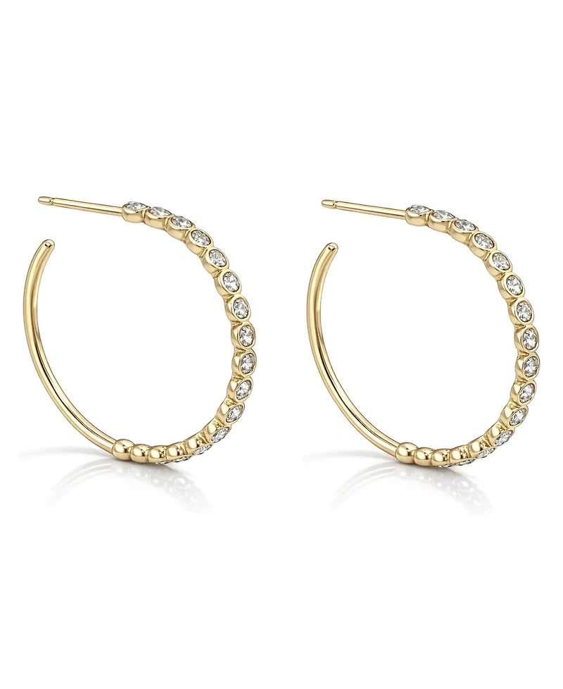 And Now This Crystal Post Hoop Earrings