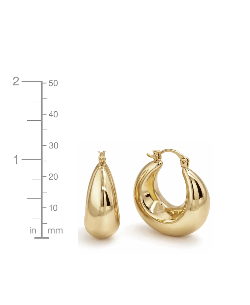 And Now This Silver Plated or 18k Gold Plated Brass Puff Hoop Earring