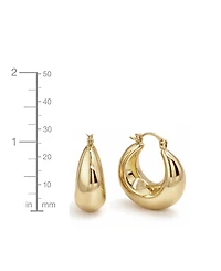 And Now This Silver Plated or 18k Gold Plated Brass Puff Hoop Earring