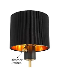 Possini Euro Design Possini Euro Rumi 13 1/4"H Gold and Black Swing-Arm Plug-In Wall Lamp
