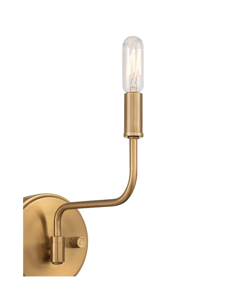 Possini Euro Design Possini Euro Ophelia 9 1/2"H Warm Brass Plug-in Swing-Arm Wall Sconce