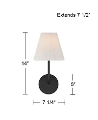 Possini Euro Design Possini Euro Nina 14" High Matte Black Wall Sconce