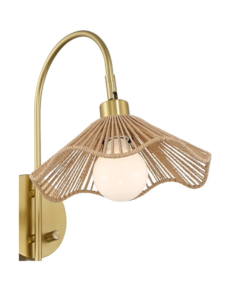 Possini Euro Design Possini Euro Primrose 17 1/4" H Brass Plug-In Wall Lamp Set of 2