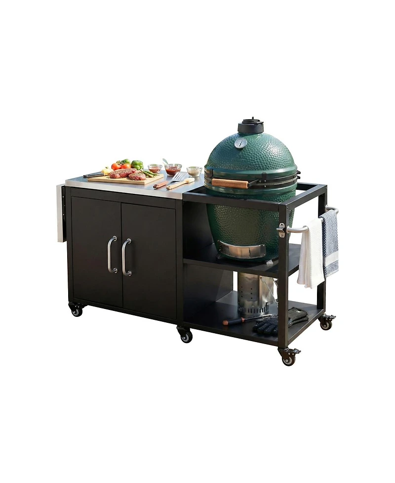 Streamdale Furniture Outdoor Grill Cart with Storage and Drop Leaf for Big Green Egg