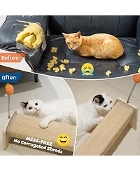 Aronkl Horizontal Sisal Cat Scratch Pad Large Scratcher With Spring Protect Furniture For Indoor Kitten