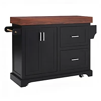 Streamdale Furniture 53" Rolling Kitchen Island with Storage, Spice Towel Racks