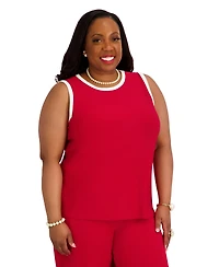 Kasper Women's Crewneck Sleeveless Blouse