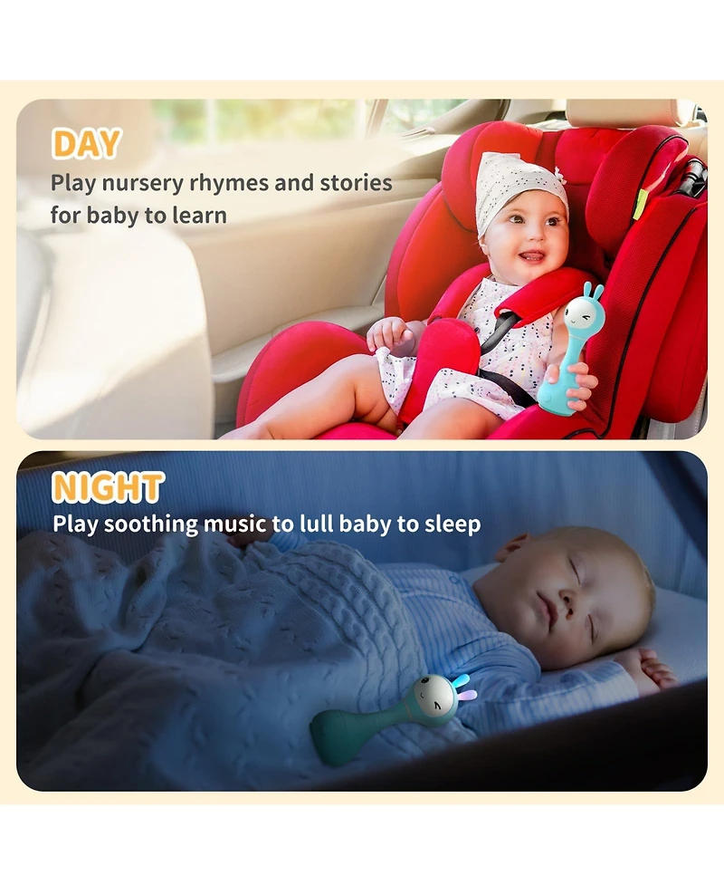Alilo Smarty Bunny 0–24 Months Musical Light Up Sensory Educational Baby Rattle