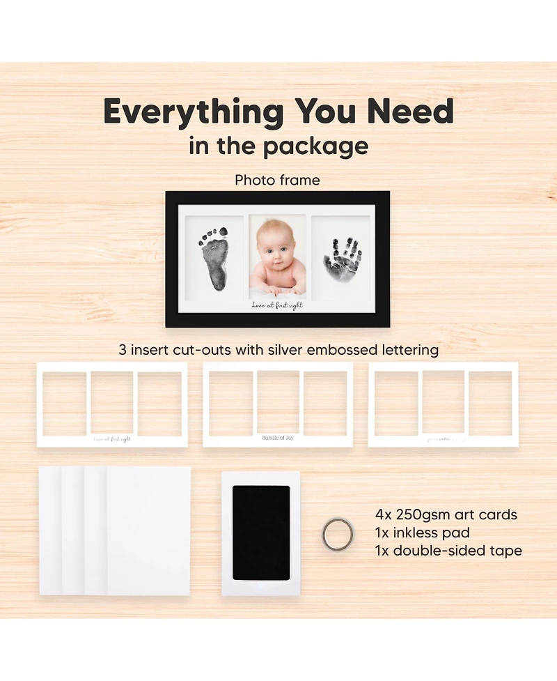 Inkless Baby Hand And Footprint Kit Frame, Mess Free Picture Frame for Newborn