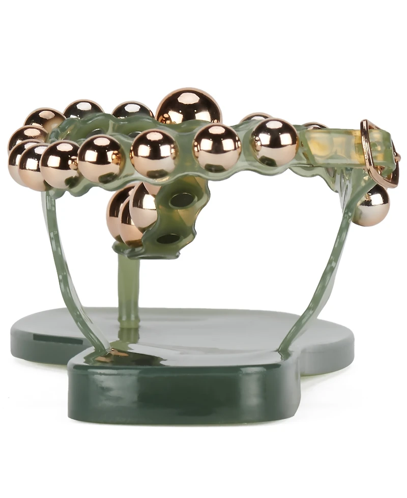 Jeffrey Campbell Women's Plated Studded T-Strap Jelly Sandals