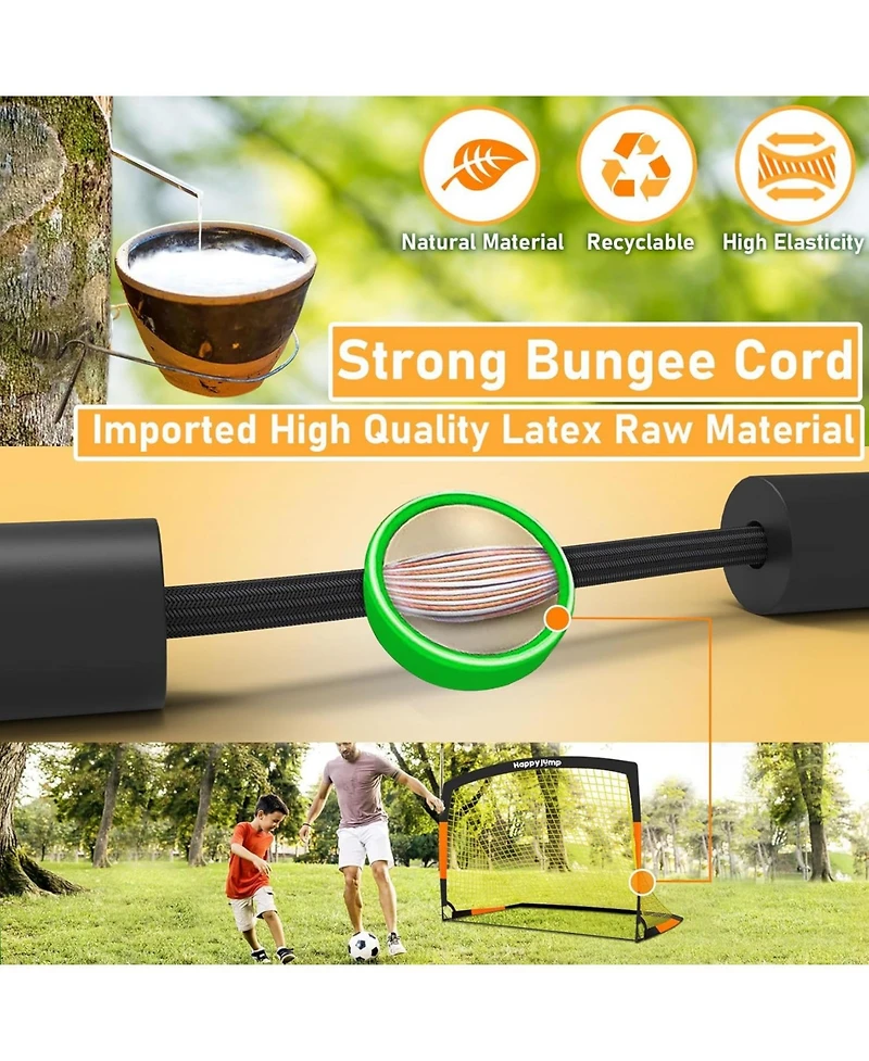 Happy Jump 5'x3.6' Soccer Goal Net with Agility Ladder 12 Rung 20 Ft Speed Training