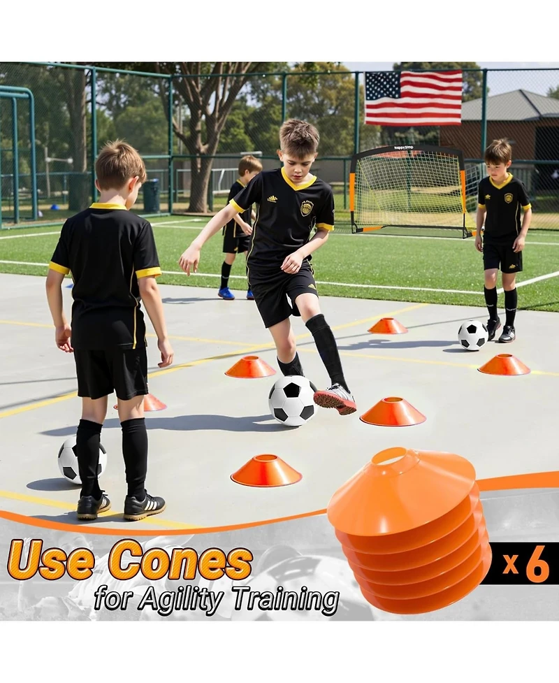 Happy Jump Soccer Goal 7'x5', 6.6 x3.3', 5'x3.6', 4'x3', 3'x2.2' Soccer Net for Kids Backyard