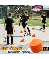 Happy Jump Soccer Goal 7'x5', 6.6 x3.3', 5'x3.6', 4'x3', 3'x2.2' Soccer Net for Kids Backyard