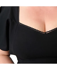 Unique Vintage Plus Flutter Sleeve Swing Dress