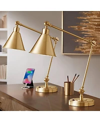 360 Lighting Wray Modern Adjustable Desk Lamps with Usb Port, Set of 2, 26 3/4" Tall