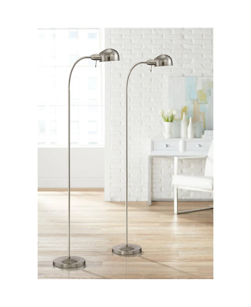 360 Lighting Ridley Modern Adjustable Gooseneck Standing Floor Lamps, Set of 2, 61" Tall