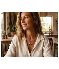 Bling Jewelry Boho Fashion Long Tribal Crescent Half Moon Pendant Necklace Bronze Gold Plated