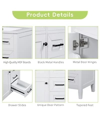 Casainc 30" Bathroom Vanity with Sink Combo, Bathroom Storage Cabinet with Drawers, Solid Frame and Mdf Board