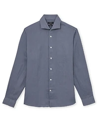Reiss Men's Linen Cutaway Collar Regular Fit Shirt