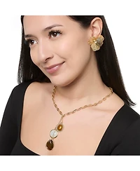 Jessica Simpson Textured Petal Flower Stud Earrings