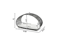 Mondawe Outdoor Wicker Canopy Daybed - Aluminum Frame with Water-Resistant Cushion