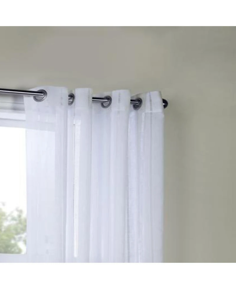 Habitat Broadway Smooth Textured Boho Chic Inspired Sheer Panel Grommet Curtain Panel