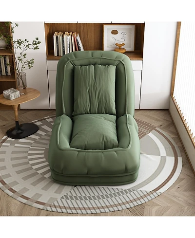 Rainsken Convertible Corduroy Lazy Sofa Bed, 5-Position Adjustable Folding Lounge Chair, Upholstered Sleeper Seat for Living Room, Reading Room