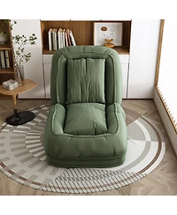 Rainsken Convertible Corduroy Lazy Sofa Bed, 5-Position Adjustable Folding Lounge Chair, Upholstered Sleeper Seat for Living Room, Reading Room